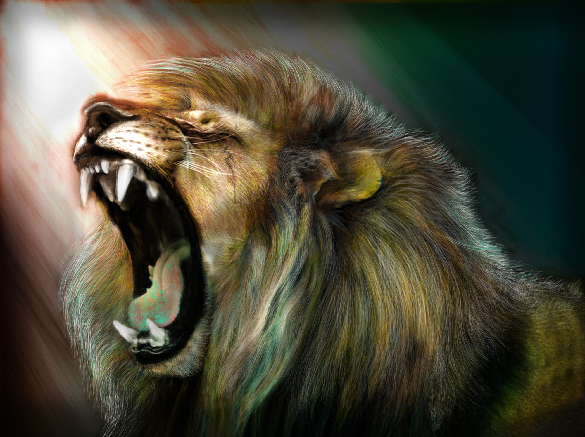 Lion Roar iPhone Wallpaper Art