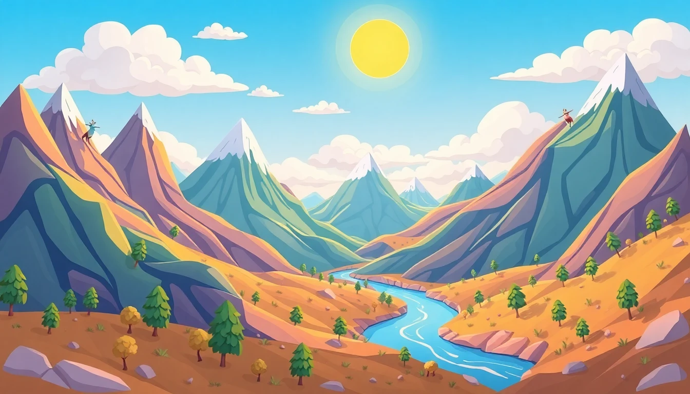 Cartoon Mountains Wallpaper