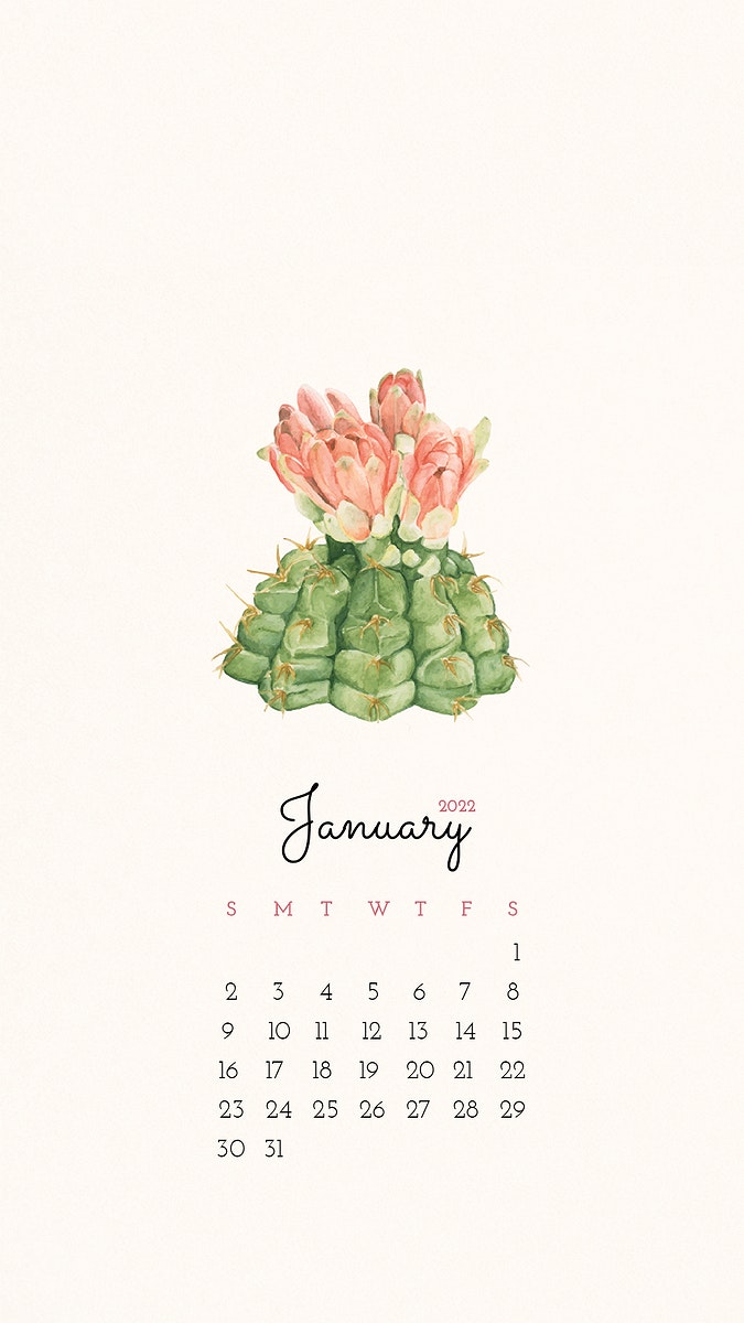 Flower January Calendar Template Psd Rawpixel