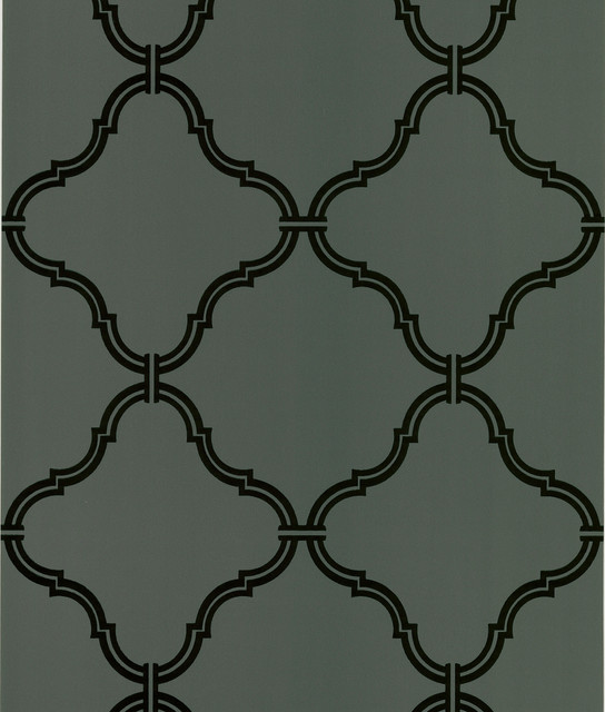 Estate Brown Moroccan Grate Wallpaper Transitional By