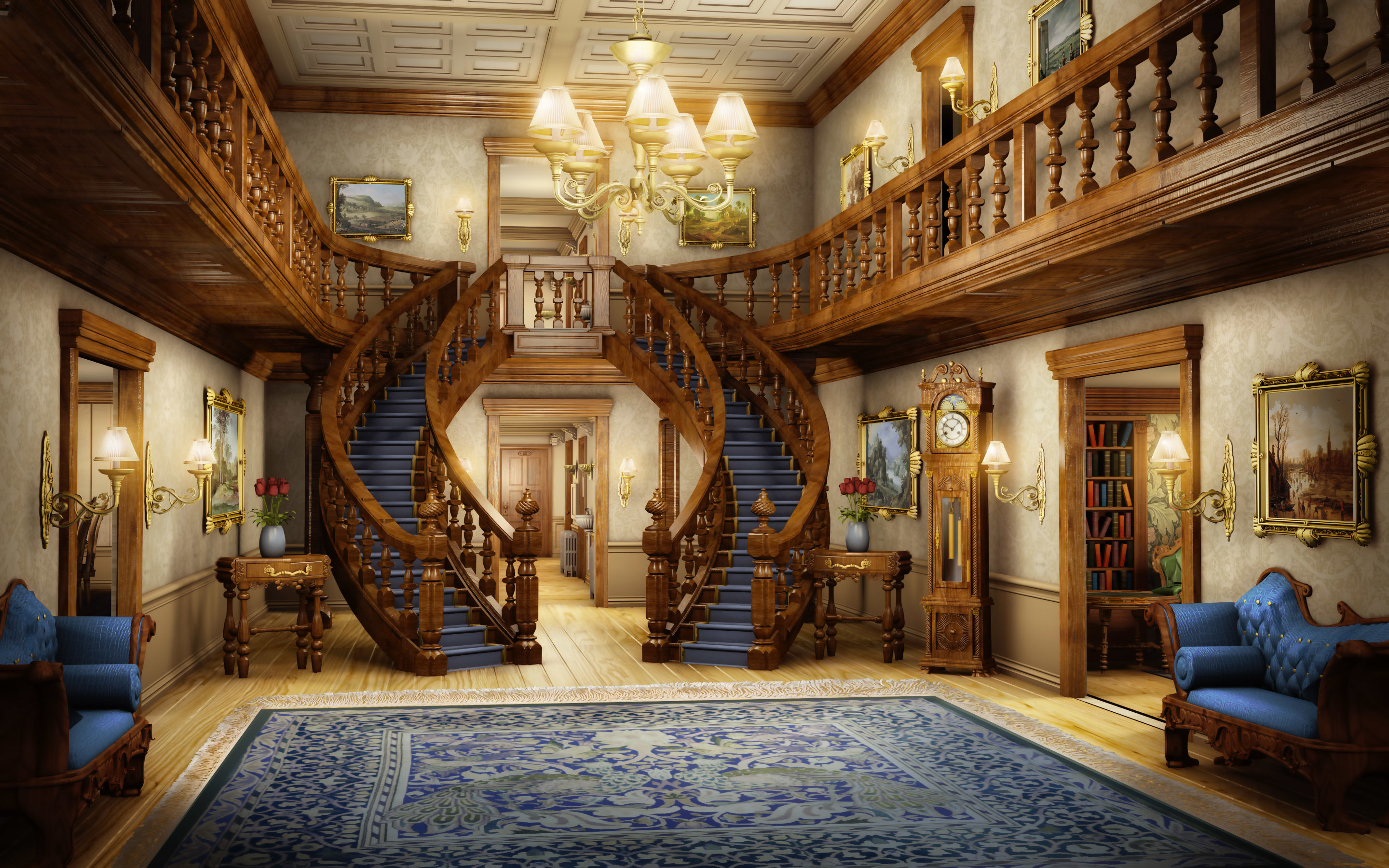 Elegant Staircase Design Wallpaper
