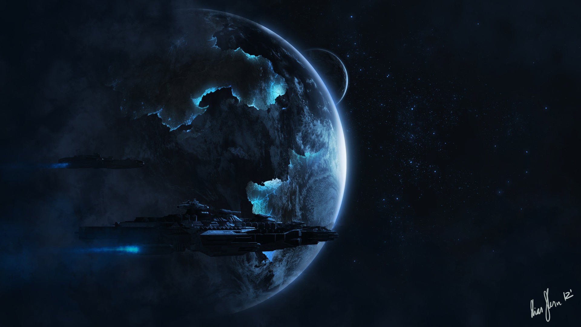 Alien Spaceship Puter Wallpaper Desktop Background