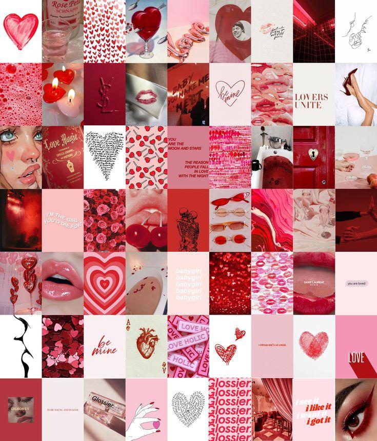 Pcs Valentine S Day Wall Collage Kit Pink And Red