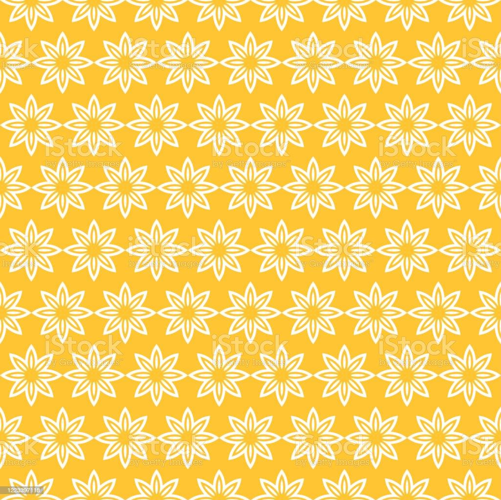 Yellow Background Pattern For Wallpaper Simple Seamless Floral