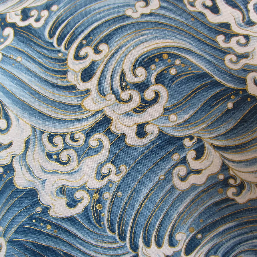 Japanese Wave Painting Japanese ocean cushion 900x900
