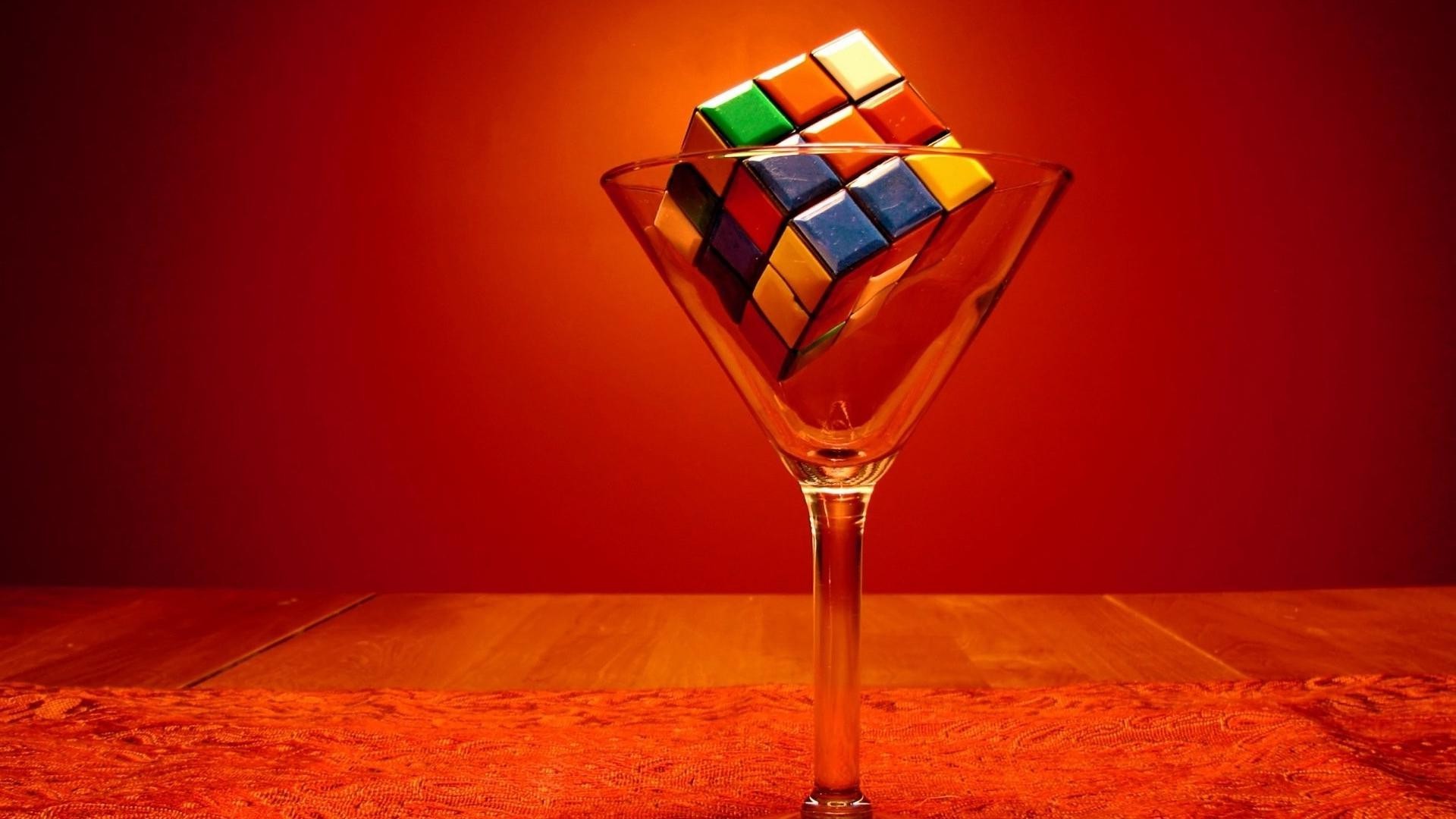 Rubiks Cube In Martini Glass Wallpaper