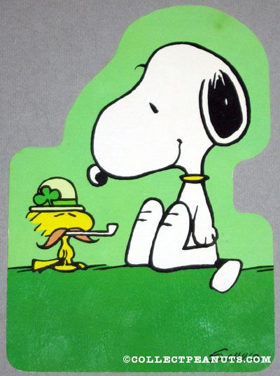 Snoopy Woodstock St Patrick S Day Greeting Card