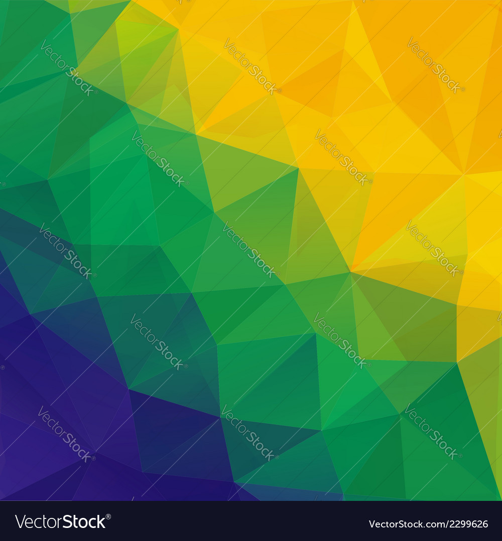 Abstract Polygon Background Brazil Flag Colors Vector Image