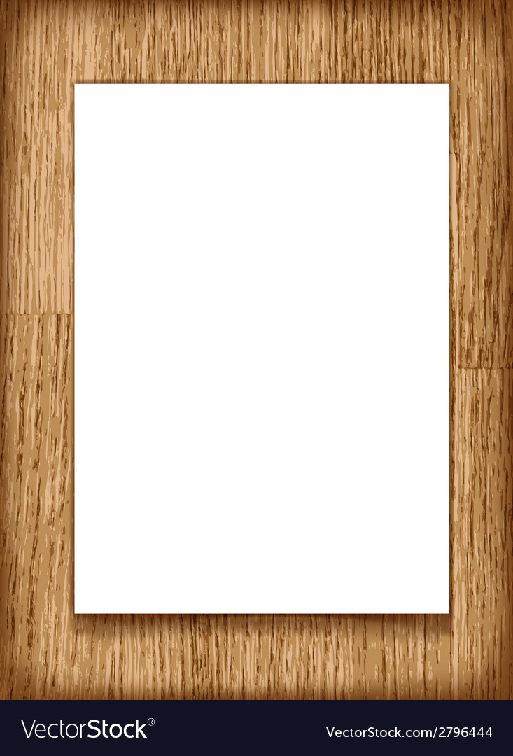 Blank Paper A4 Sheet On Wooden Background Vector Image
