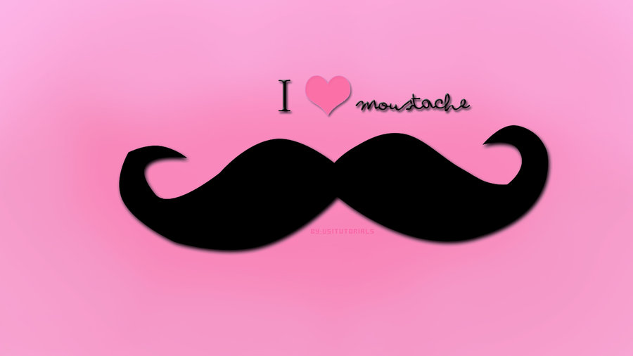 Pink Mustache Wallpaper Love By