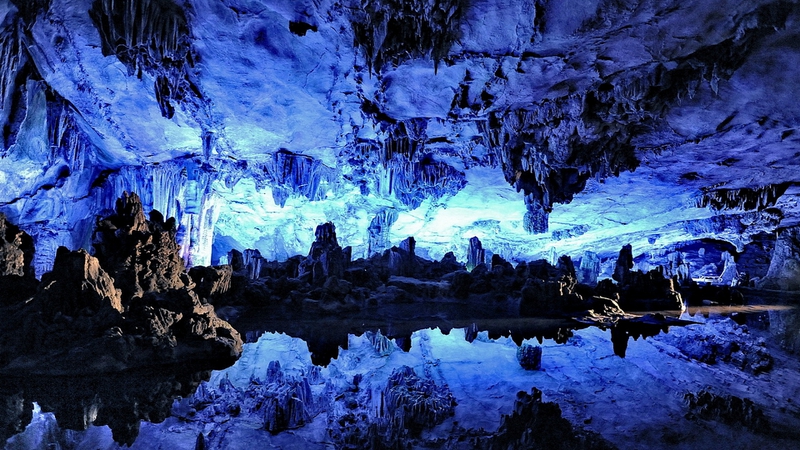 Beautiful Blue Deep Cave Nature Other HD Desktop Wallpaper