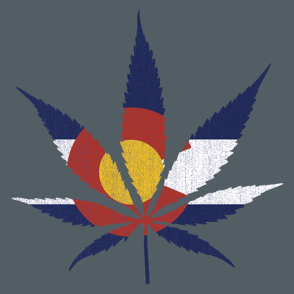 Colorado Weed Flag Leaf T Shirt