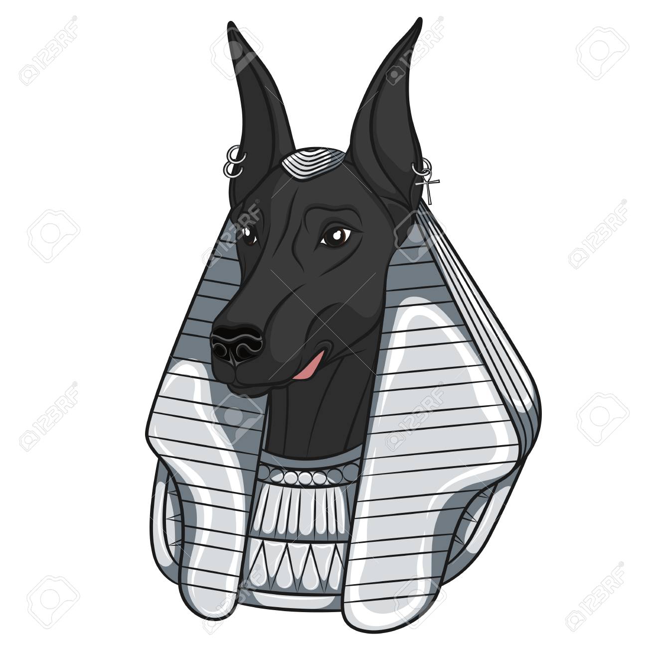 Color Vector Image Anubis Isolated Object On White Background