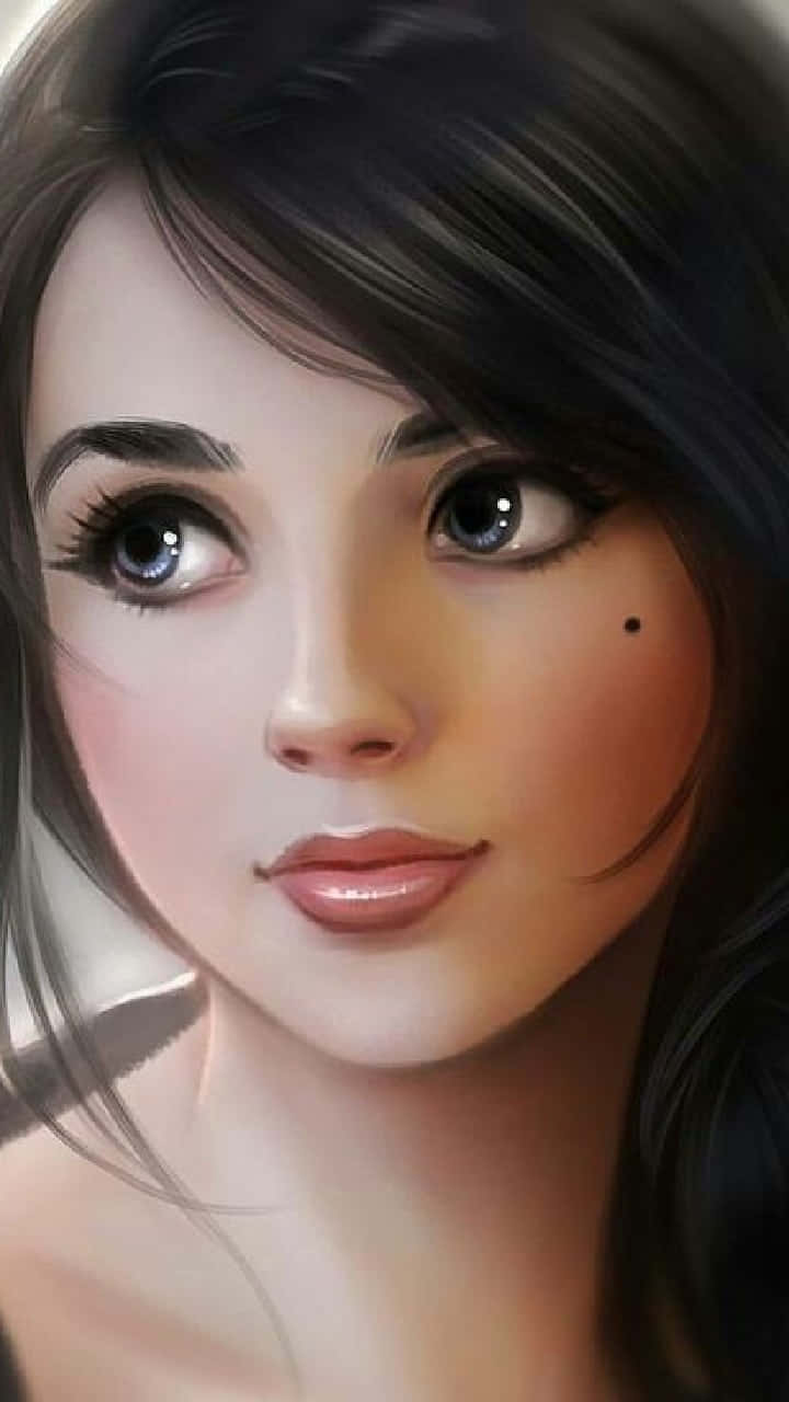 Beautiful Girl Cartoon Wallpaper