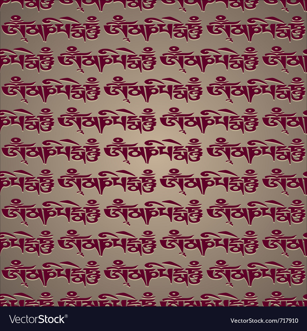 Mantra Om Mani Padme Hum Seamless Wallpaper Vector Image