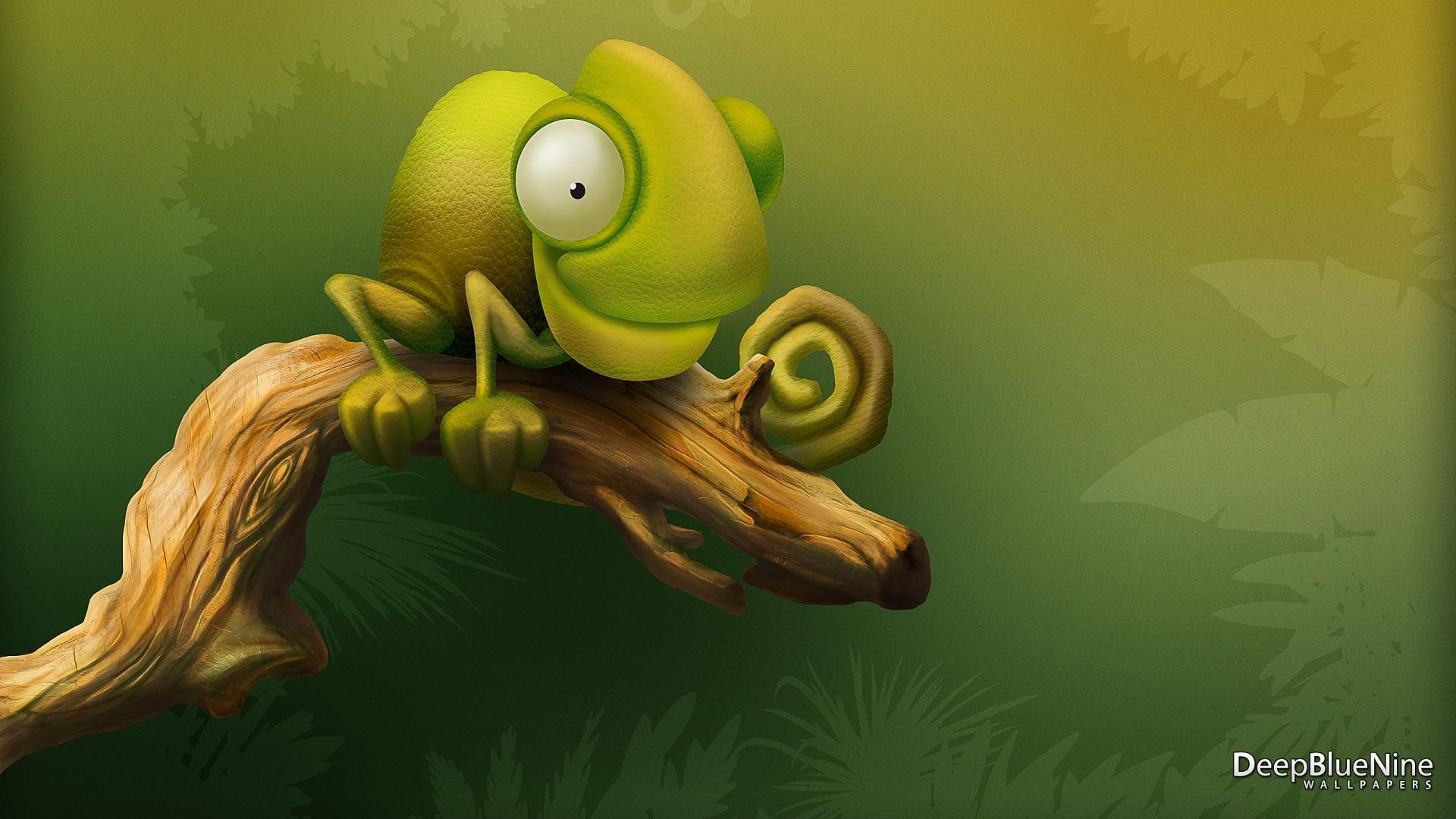 Cute Chameleon HD Wallpaper