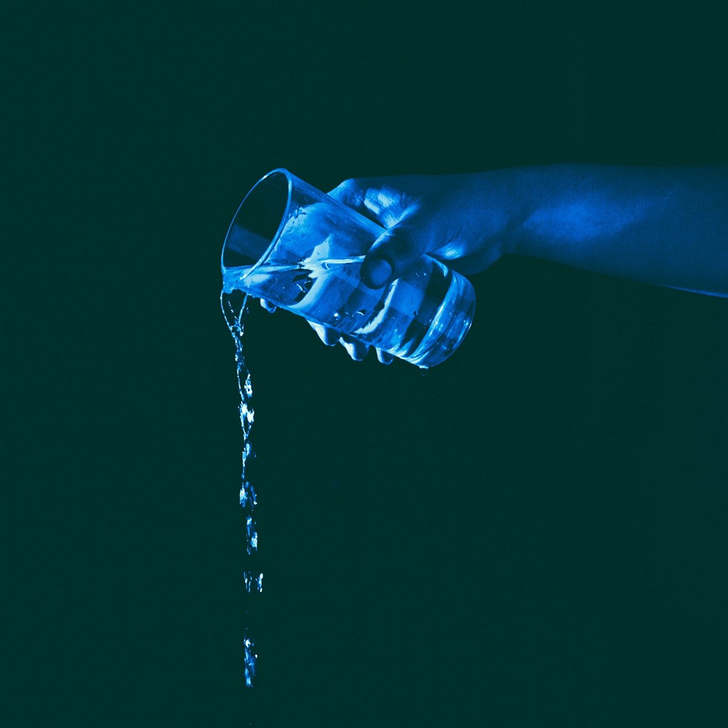 Glass Hand Water Lighting Wallpaper