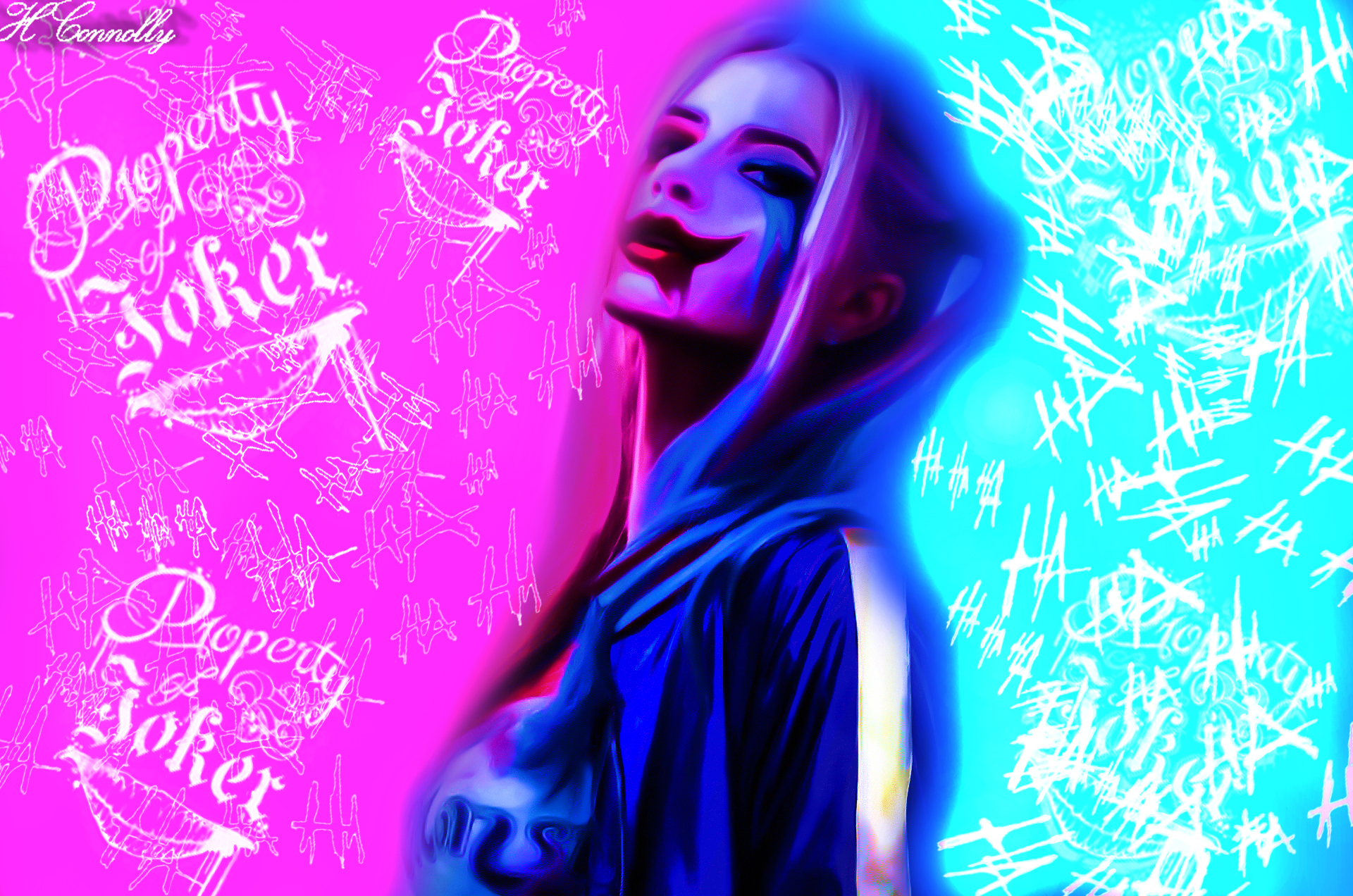 Harley Quinn Digital Painting With Background By Hxmxconnolly On