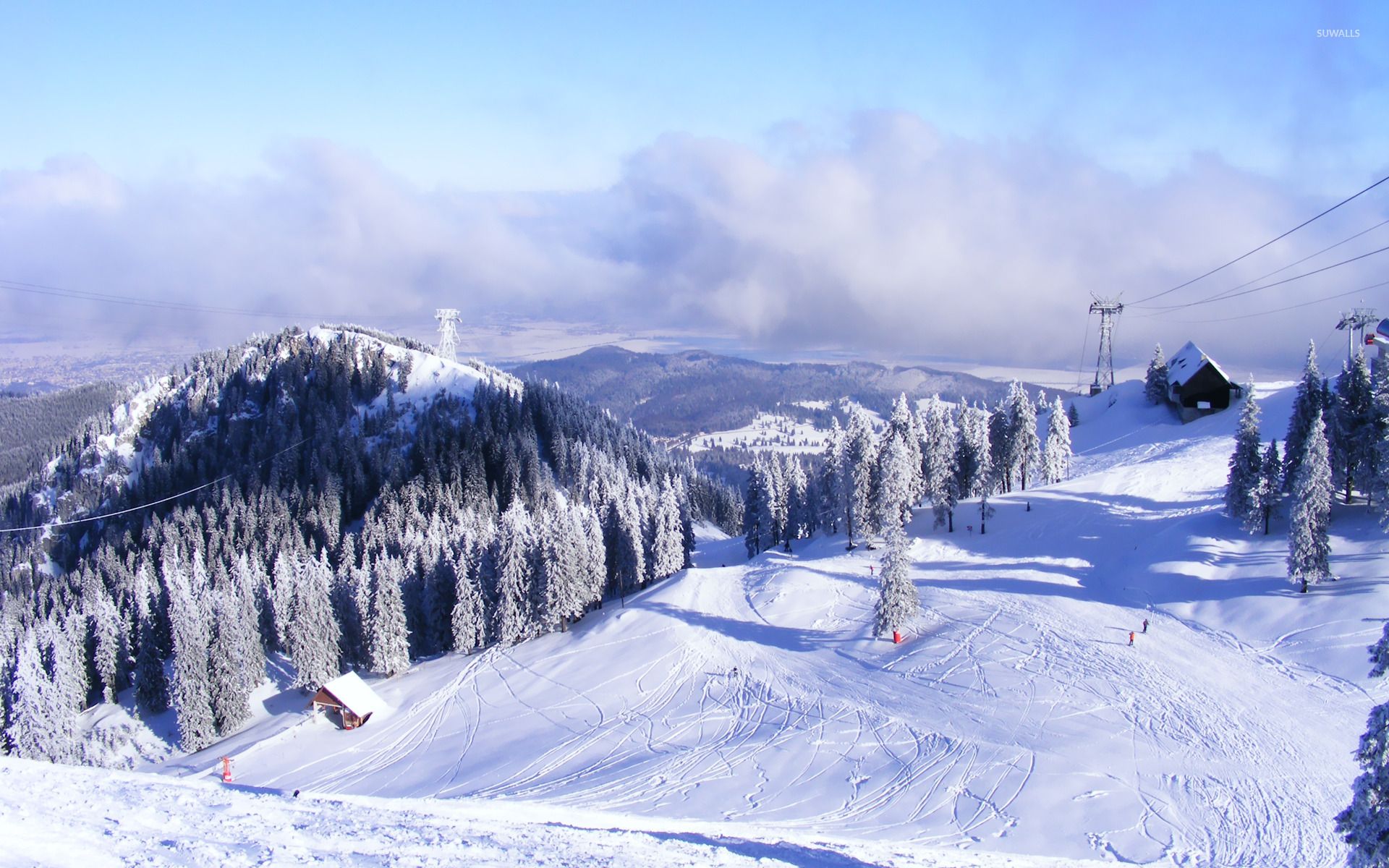 Ski Slope Wallpaper Top Background