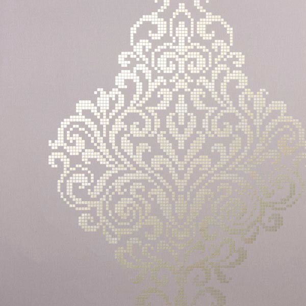 Lux Lavender Metallic Damask Wallpaper Bolt   Contemporary   Wallpaper