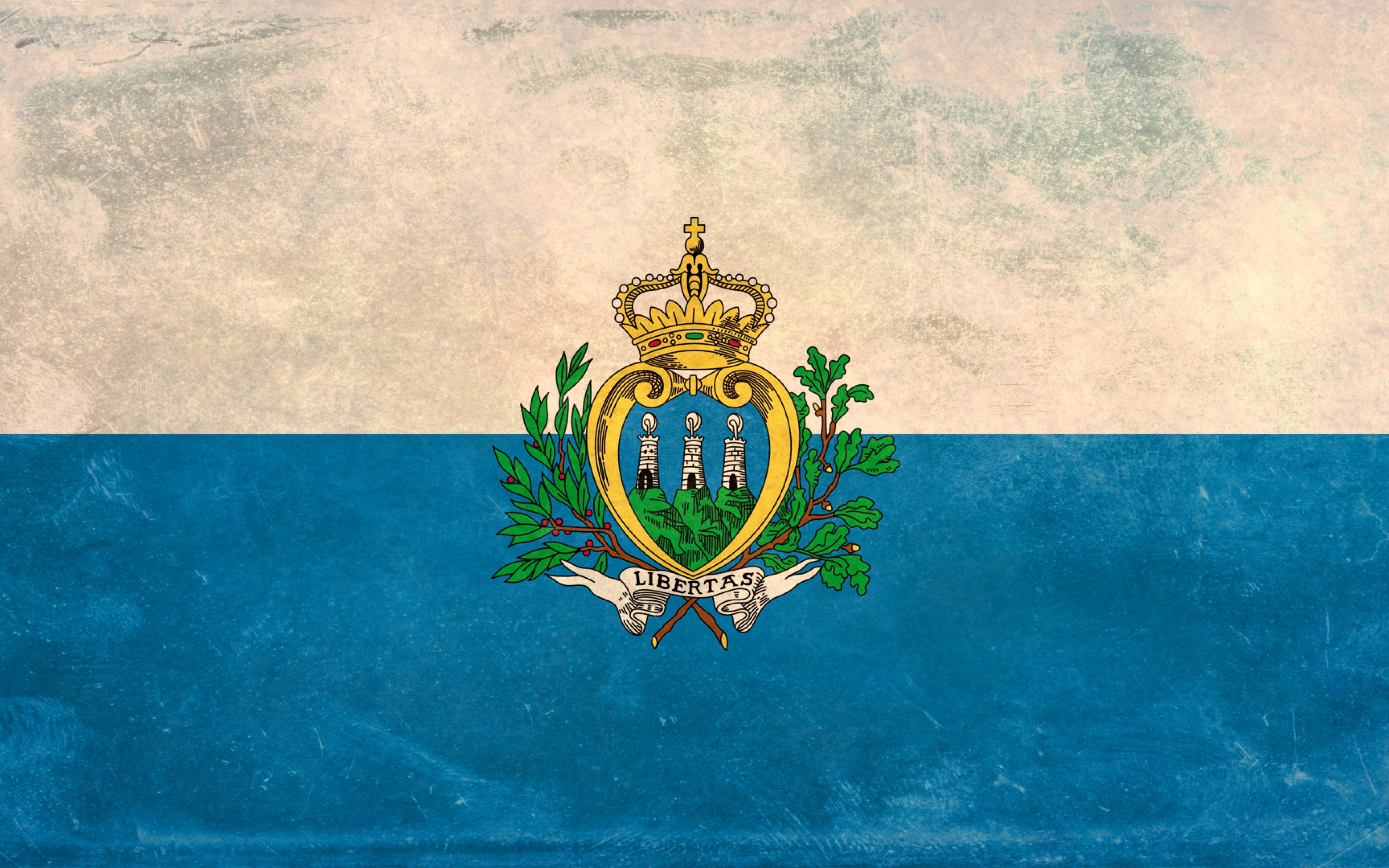 San Marino Flag Widescreen Wallpaper