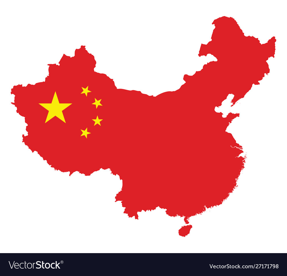 China Map Flag On A White Background Royalty Vector