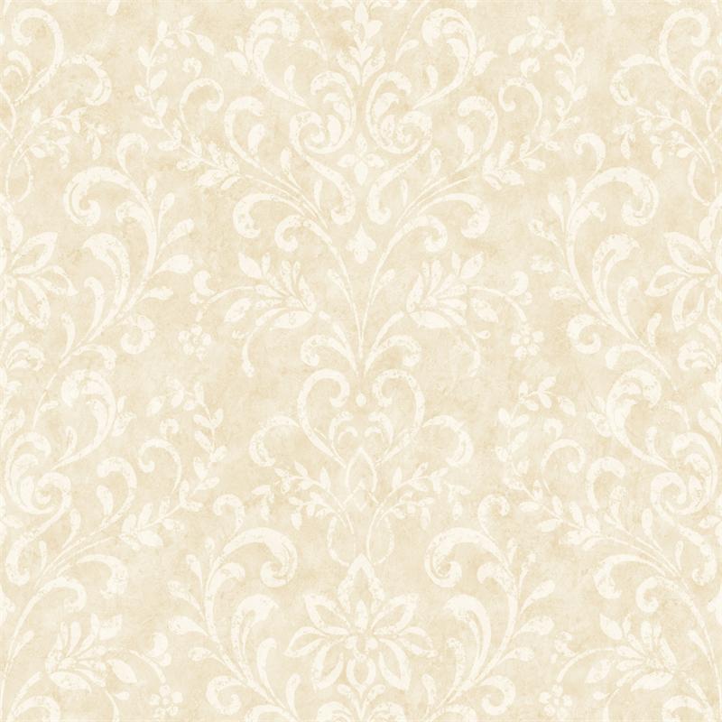 Soft Taupe Country Damask Wallpaper Rustic Primitive