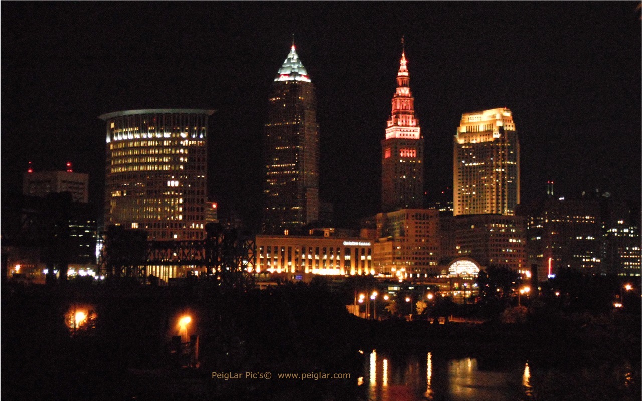 Wallpaper Cleveland Skyline Night