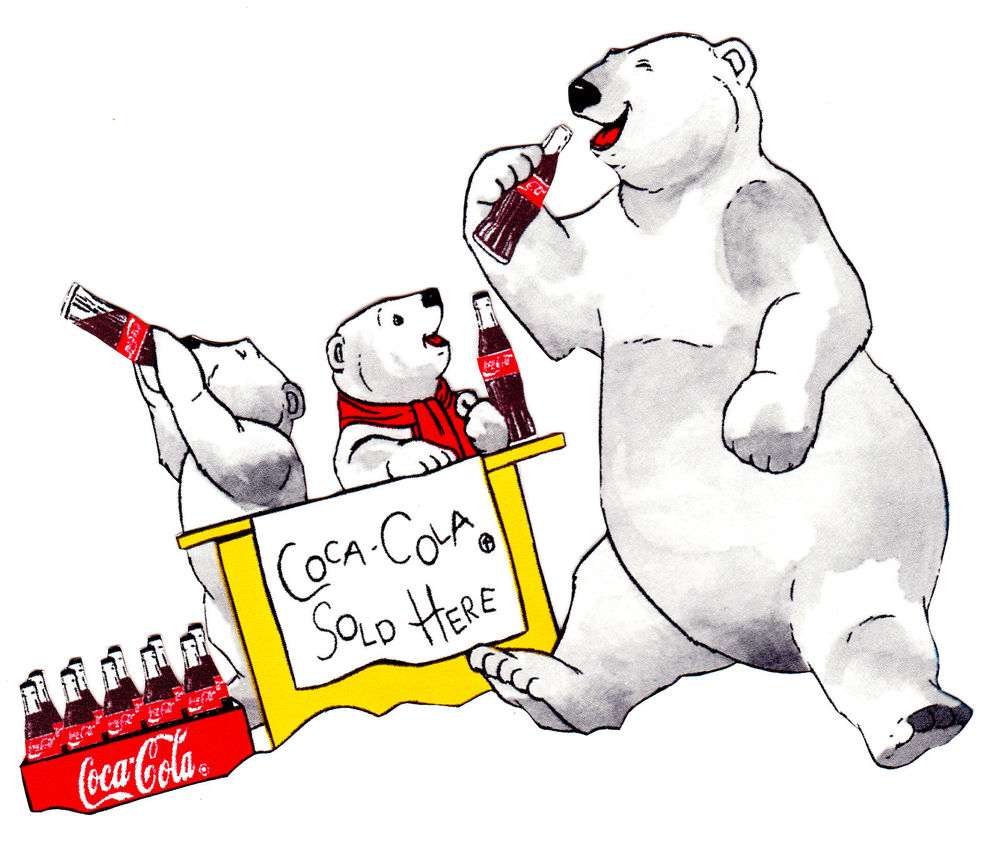 Coke Coca Cola Polar Bears Soda Bottle Prepasted Wallpaper Border