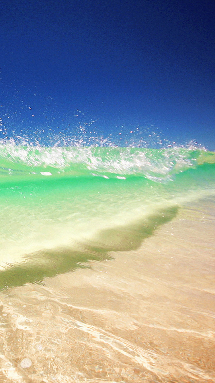 Clear Water Wave Beach iPhone Wallpaper Ipod HD