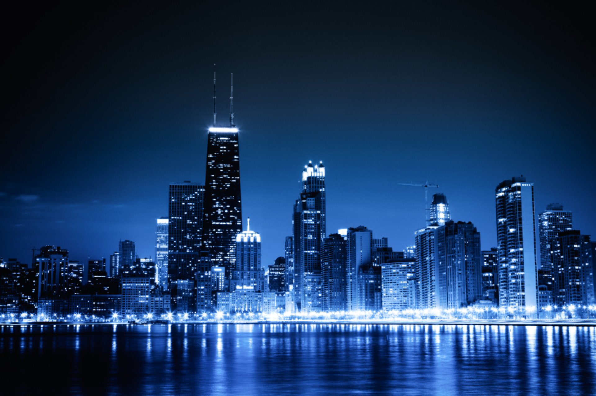Chicago Blue Skyline Wallpaper HD And