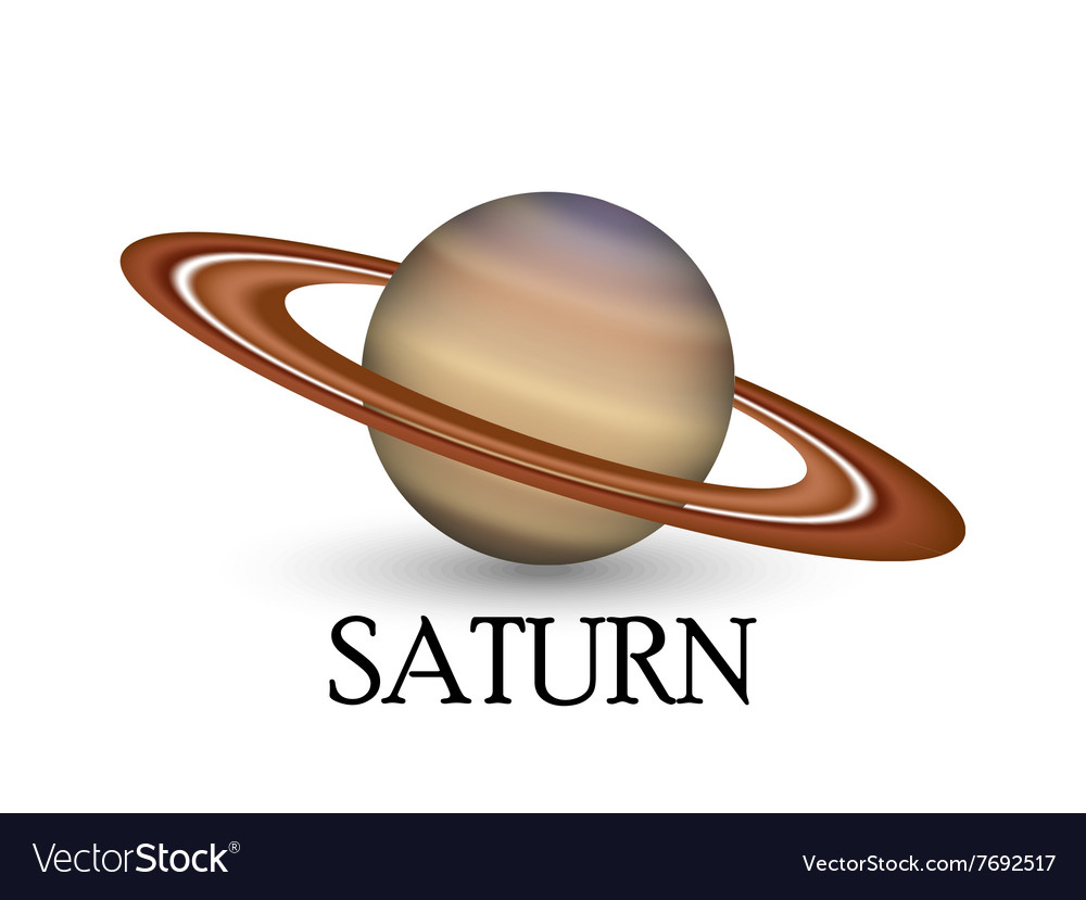 Pla Saturn White Background Royalty Vector Image