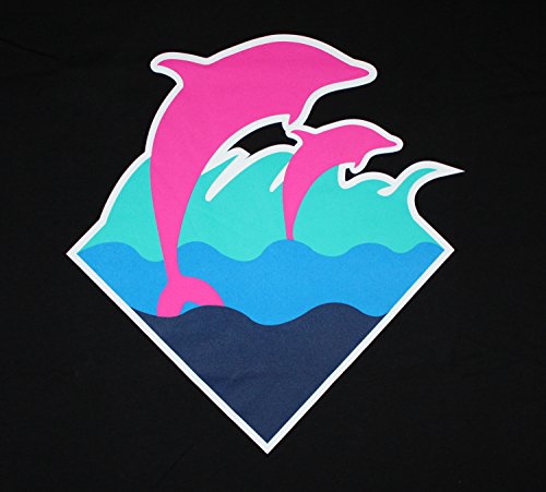 Pink Dolphin Waves Logo Pink dolphin waves cotton crew