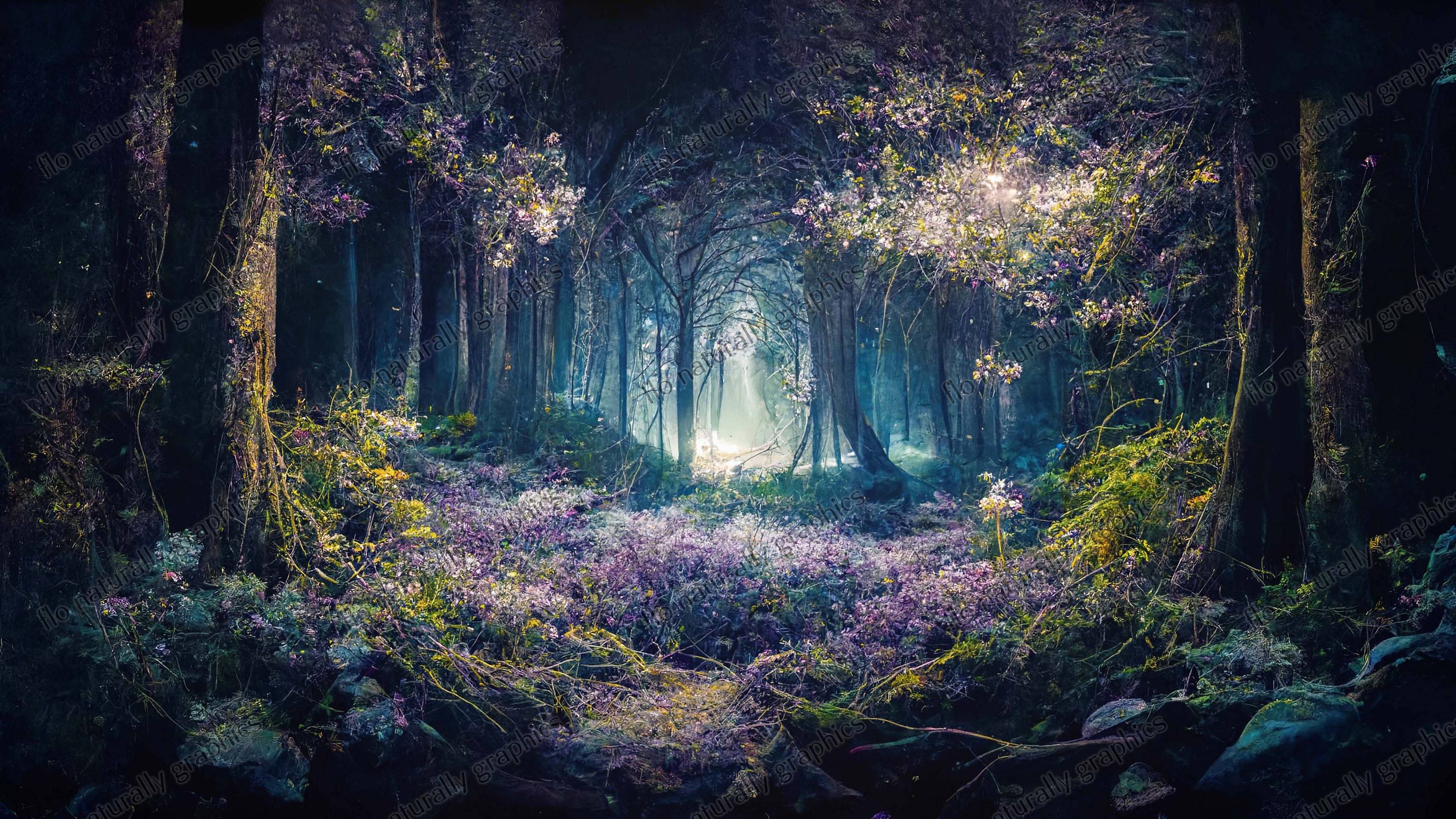 Mystical Forest Background Wallpaper