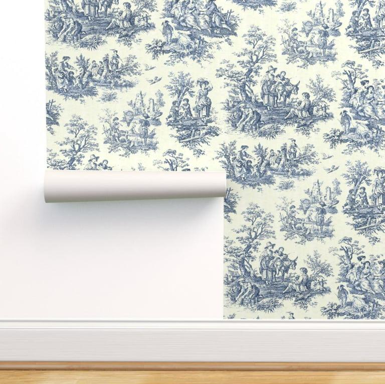 Removable Wallpaper Swatch Victorian Style Toile De Jouy Winter
