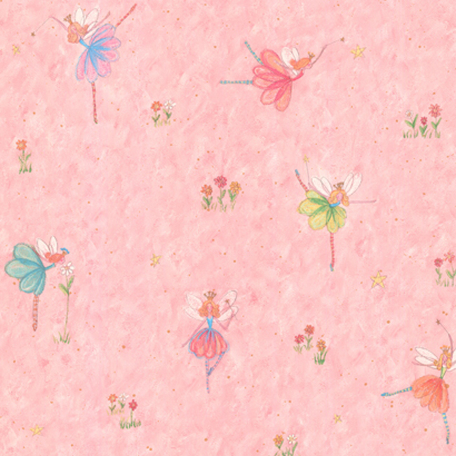 Pink Whimsical Fairies Wallpaper   RosenberryRoomscom