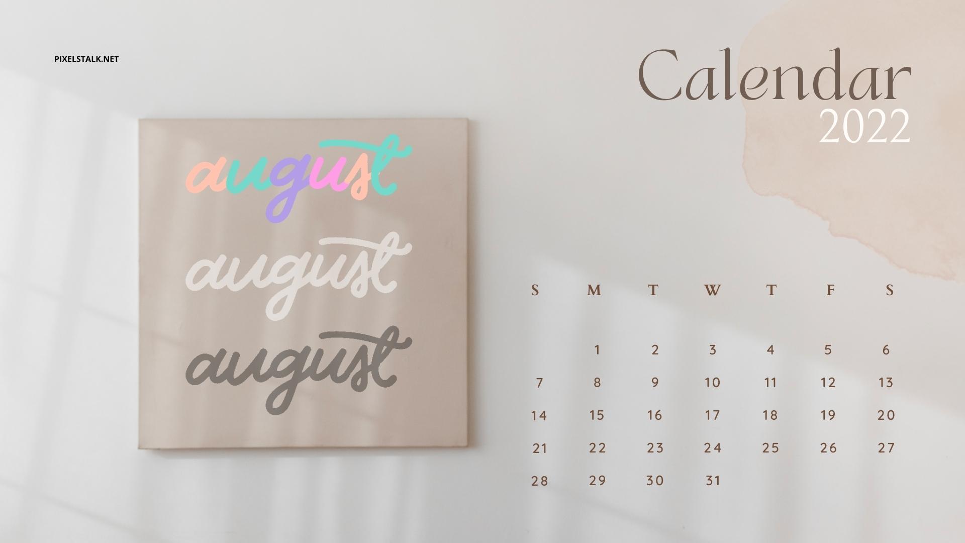 August 2022 Calendar Backgrounds HD 1920x1080