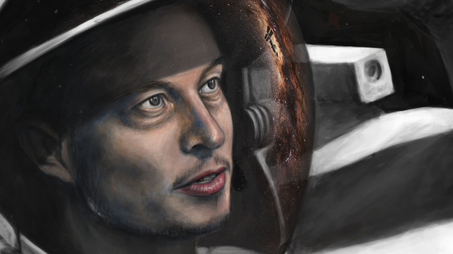 Elon Musk Portrait Spacex By Lewis3222