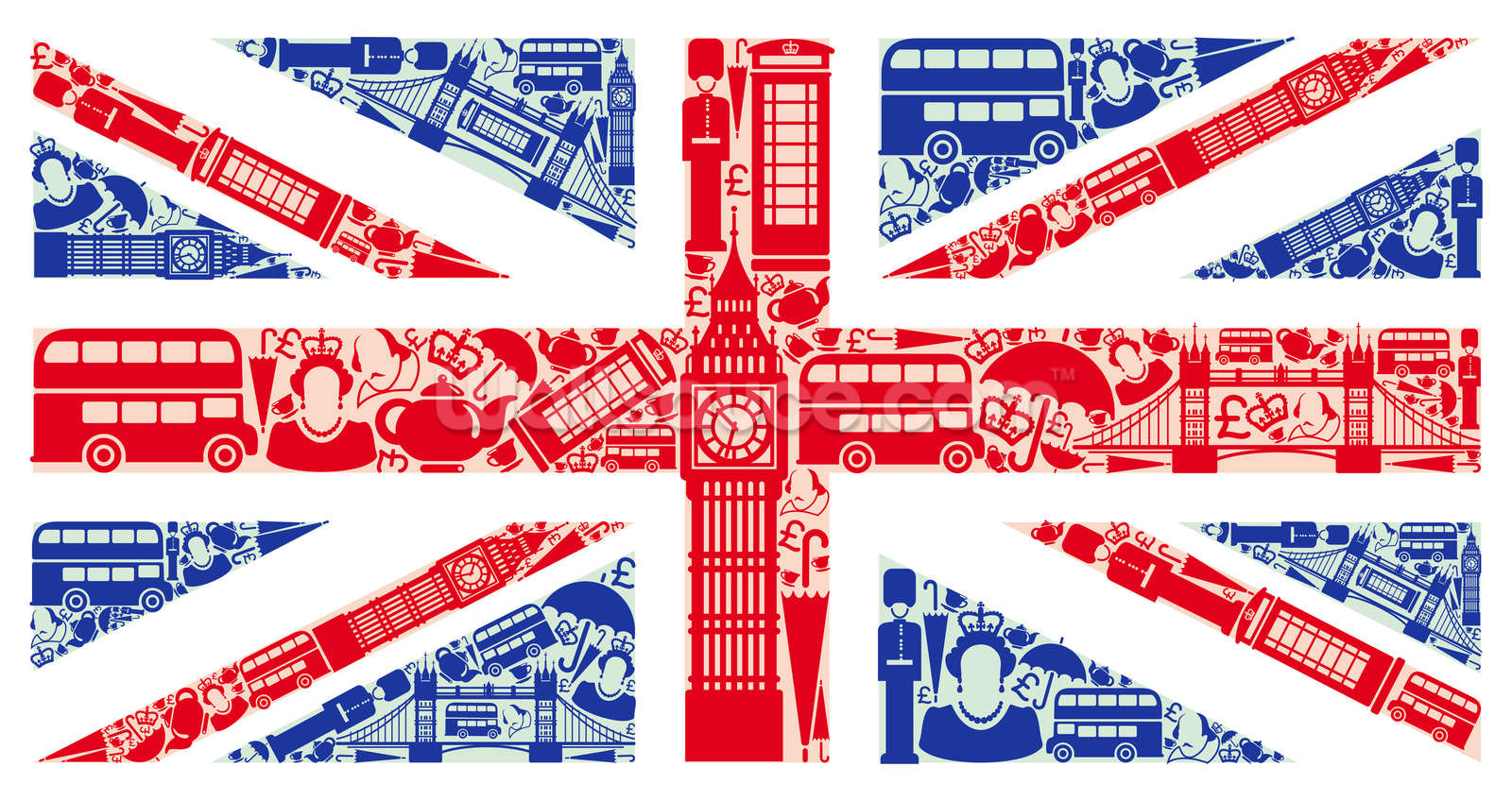 Union Jack Montage Wall Mural