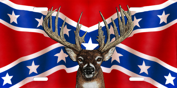 Rebel Flag Background Camo Buck on rebel flag license