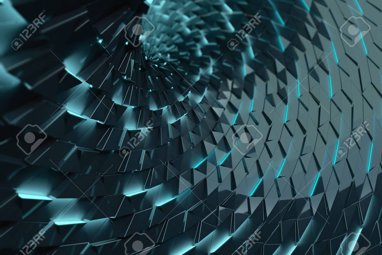 3d Illustration Rendering Abstract Tech Concept Wallpaper With