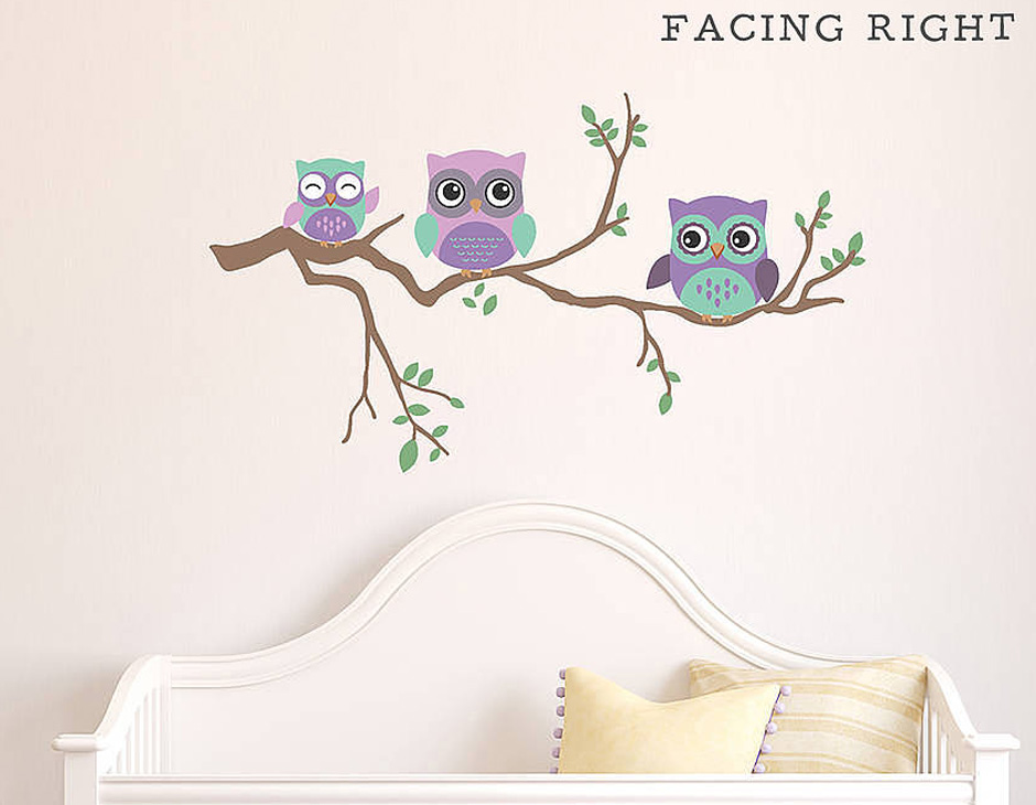 Owl Wall Stickers Grasscloth Wallpaper