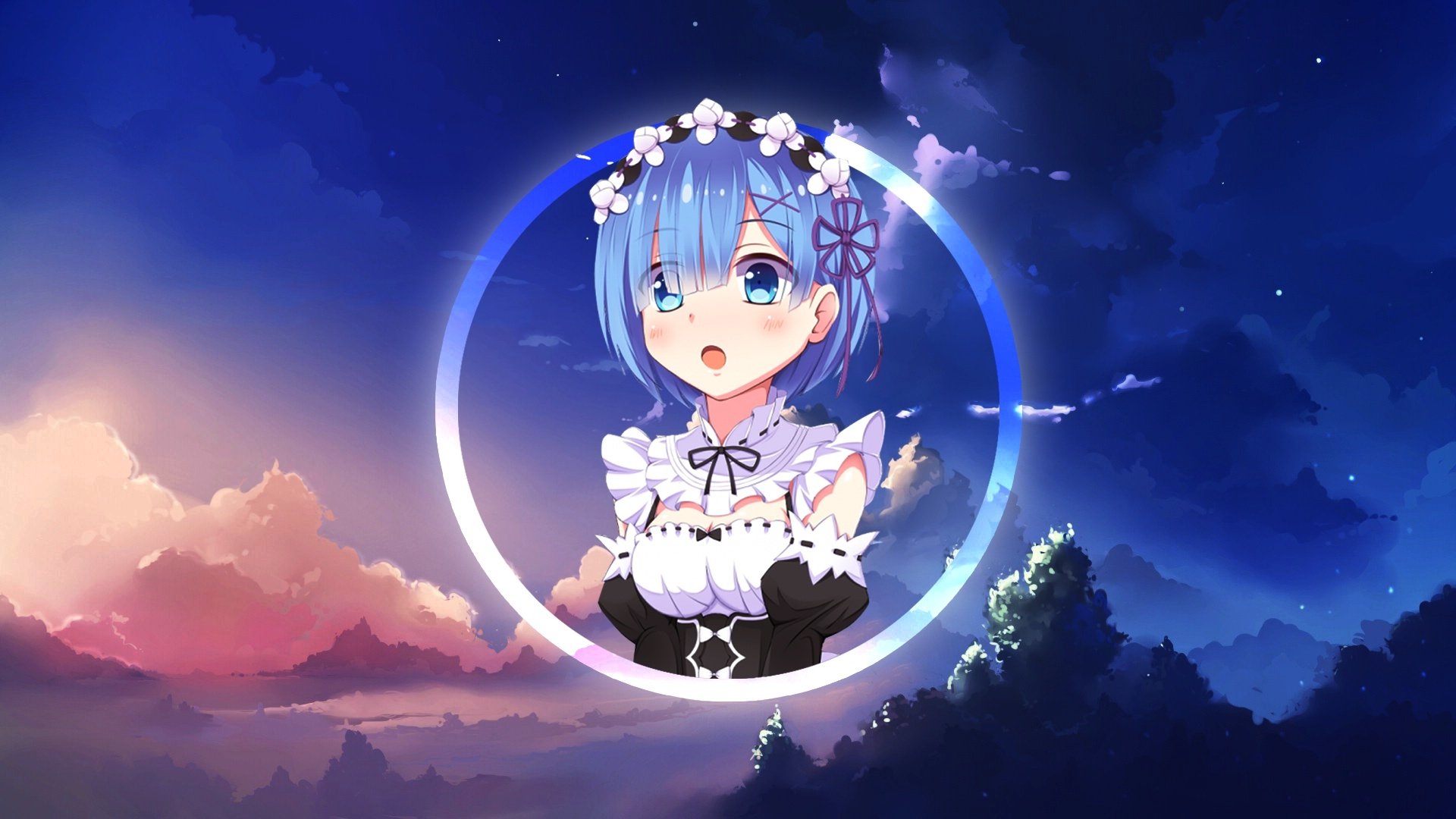 Blue Eyes Hair Rem Anime Re Wallpaper
