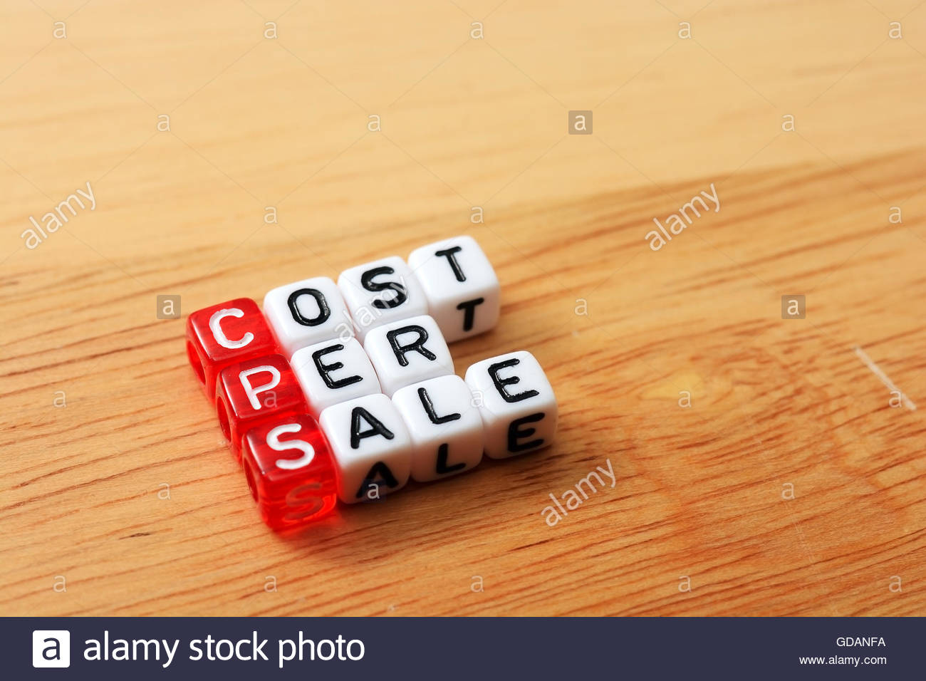 Dice With Word Cps Cost Per Sale On Wooden Background Stock Photo