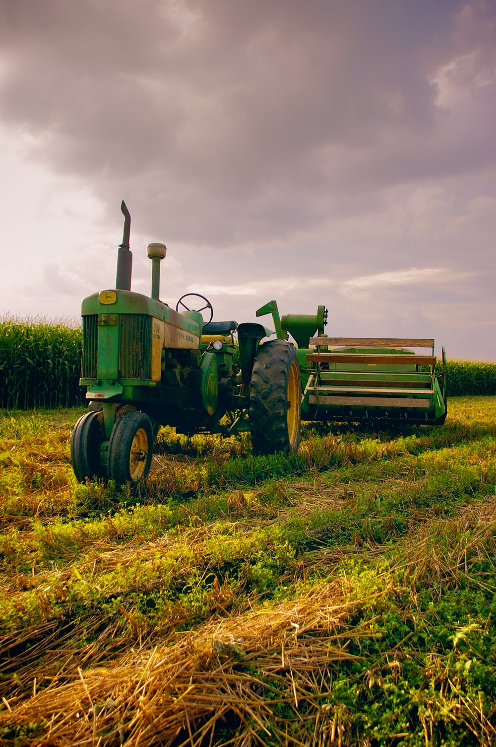 Green And Yellow Tractor Photo Image
