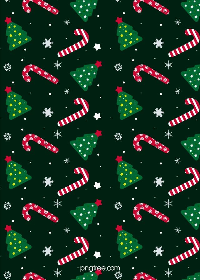 Green Christmas Small Elements Seamless Mosaic Background