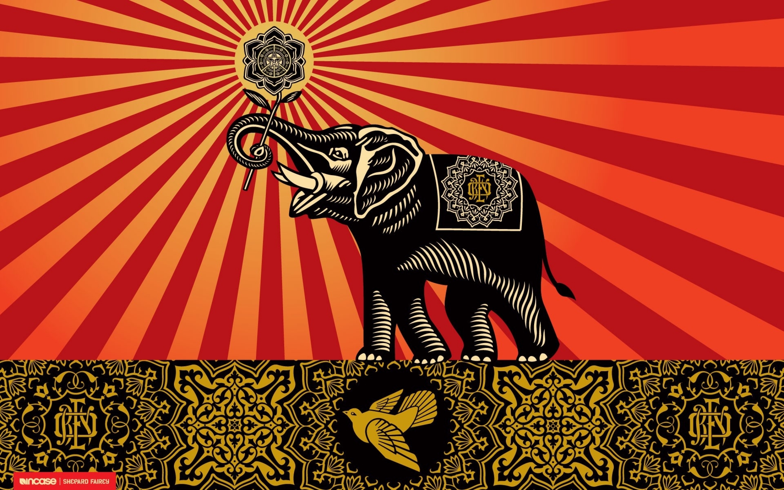 Elephants Shepard Fairey Incase Wallpaper Art HD