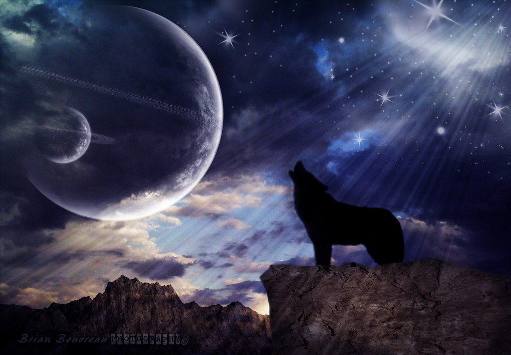 Wolf Howling at the Moon [EXPLORED] by Chaos2k All rights