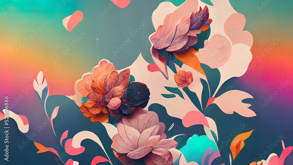 Floral Background With Soft Pastel Colors 4k Organic Colorful