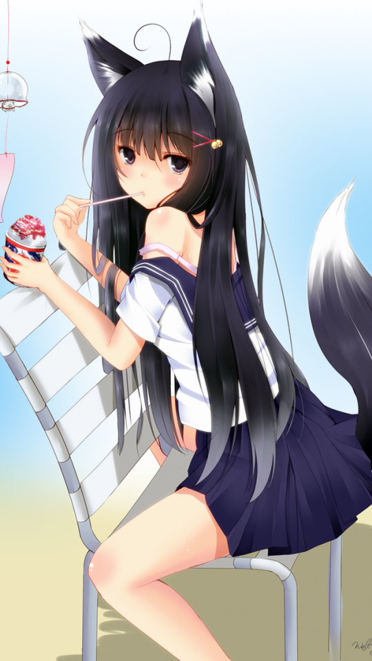 free download anime cat school girl wallpaper iphone